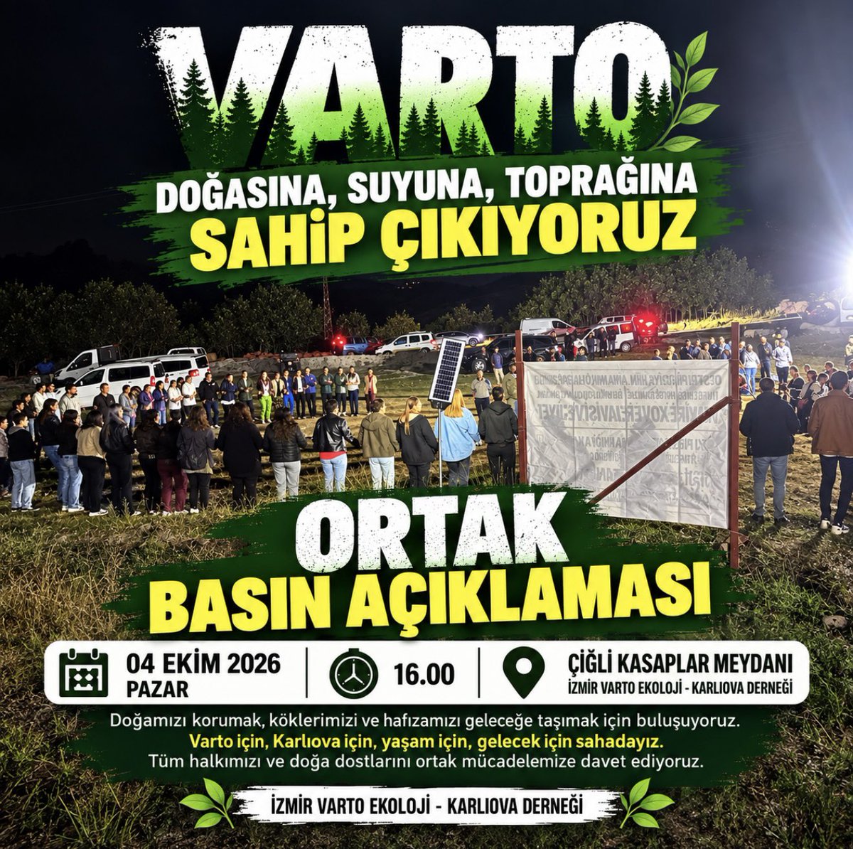 VartoEkoloji's tweet photo. Doğamıza, yaşam alanlarımıza sahip çıkıyoruz!
Varto’da doğamızı, ormanlarımızı ve yaşam alanlarımızı tehdit eden projelere karşı mücadelemizi büyütüyoruz.
#Vartoİstemiyor #VartoEkoloji #DoğamızaSahipÇıkıyoruz #EkolojiMücadelesi #Varto @ibrahimyesilsol @DEMekoloji @e https://t.co/oycmiTK7gq