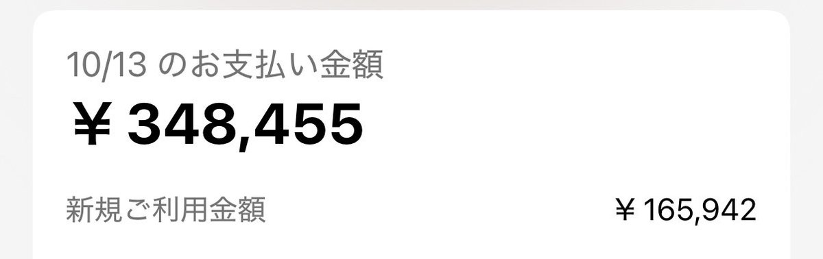 pomketsu's tweet photo. シルバーウィーク明け仕事つらすぎるから社会人3年目のクレカ請求額みて元気出して欲しい、額面の倍ある https://t.co/6ISOGep5AD