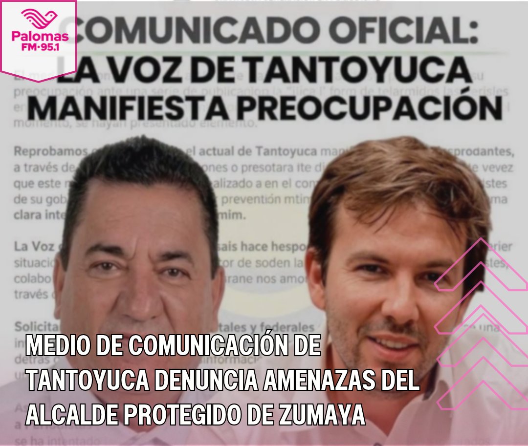 FmPalomas's tweet photo. 🚨La Voz de Tantoyuca denuncia hostigamiento contra su director y colaboradores, atribuido al entorno del alcalde de Tempoal, Martín Meraz, allegado a Gerardo Zumaya. https://t.co/OrBuWoLDYy https://t.co/IcOfVYdm02