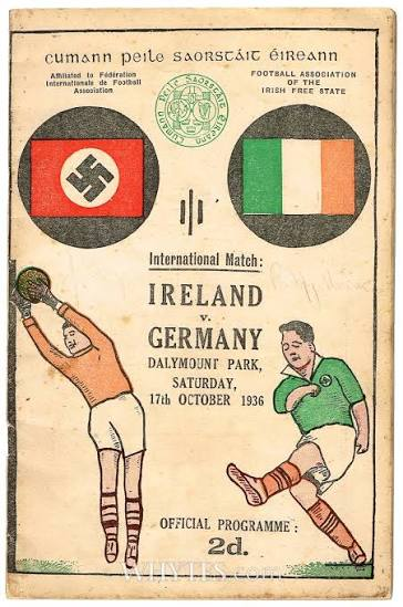 DanGraur3's tweet photo. @BeerGardenCat @JamesEsses Not exactly "a shadow of its former self." It became a copy of its real self. See the German team in 1936 in Dalymount Park eliciting no protest from the Irish. https://t.co/CSzGZCTvZu