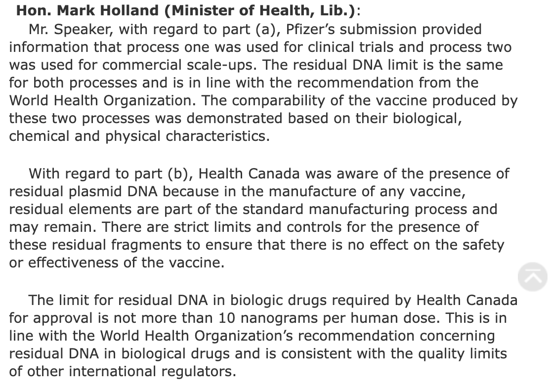 LionAdvocacy's tweet photo. 🚨🚨🚨Holy smokes. On January 29th, 2024, MP Mark Holland *seriously misrepresented* to Parliament, and Canadians, what a Senior Advisor at Health Canada (HC) had advised about the surprise presence of SV40 in the C19 💉: HC said SV40 was *unexpected*; Holland suggested it wasn't https://t.co/YVDiH2yFaD