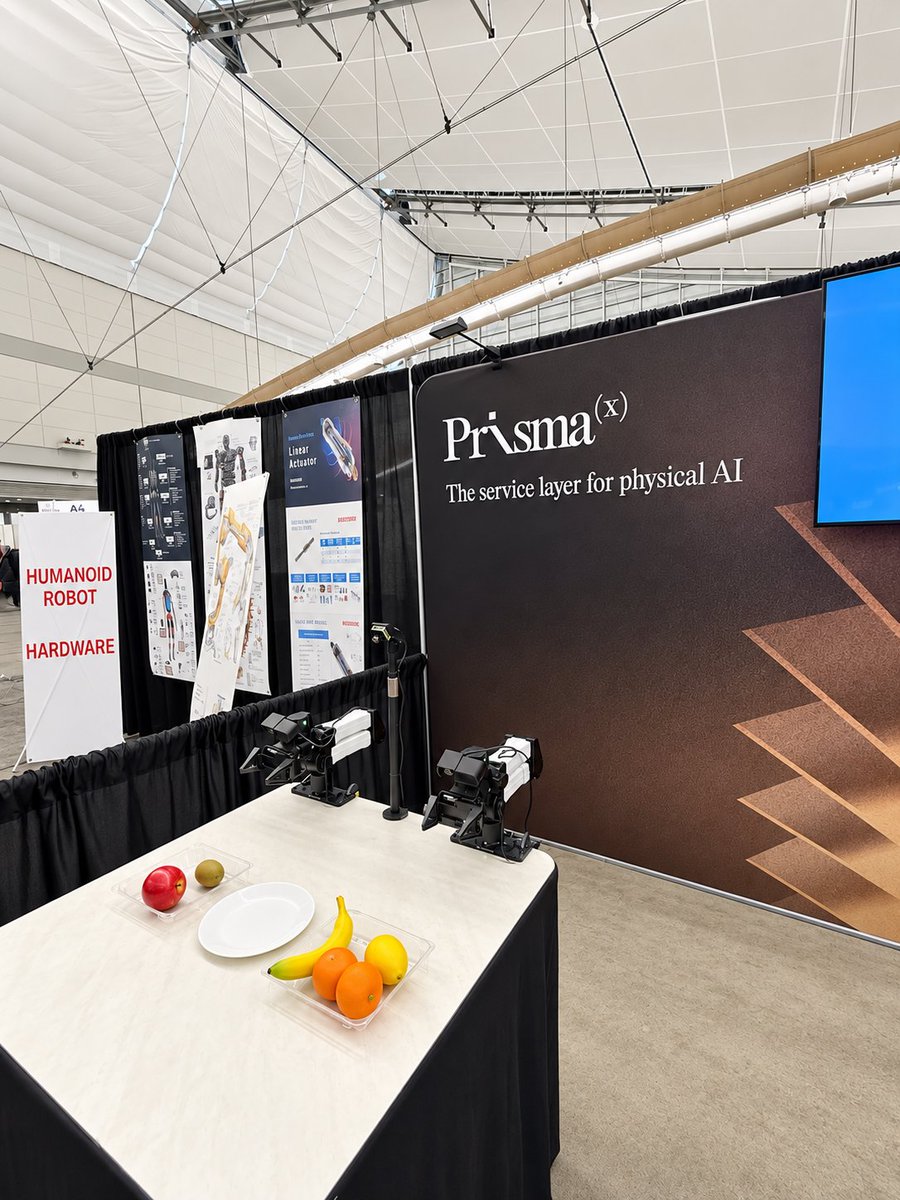 PrismaXai's tweet photo. Day one at IROS, and booth 1122 is open! Teams training VLAs, world models, and robotics foundation models are stopping by to see our demo and talk through what they're building.

#IROS2026 @ieeeiros https://t.co/6KmDgOpq5P