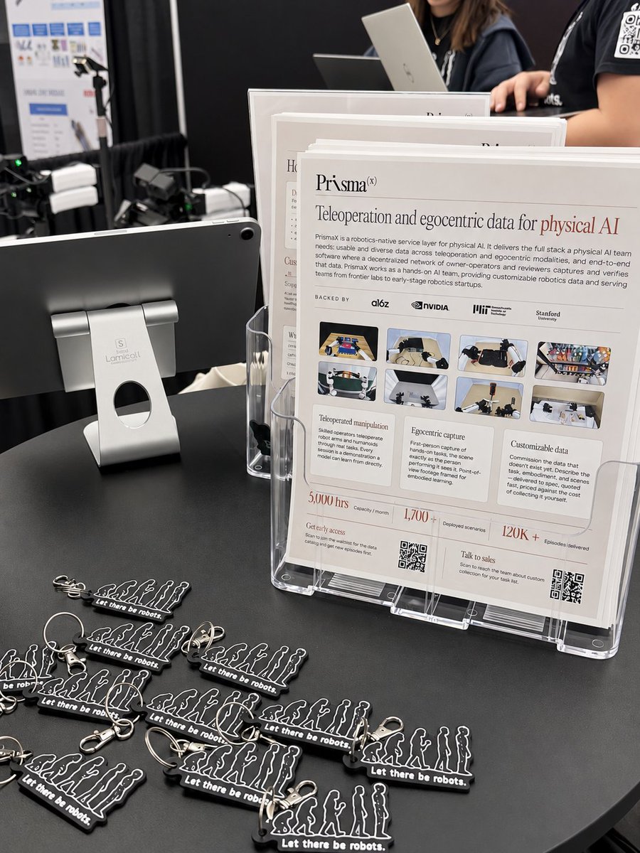 PrismaXai's tweet photo. Day one at IROS, and booth 1122 is open! Teams training VLAs, world models, and robotics foundation models are stopping by to see our demo and talk through what they're building.

#IROS2026 @ieeeiros https://t.co/6KmDgOpq5P