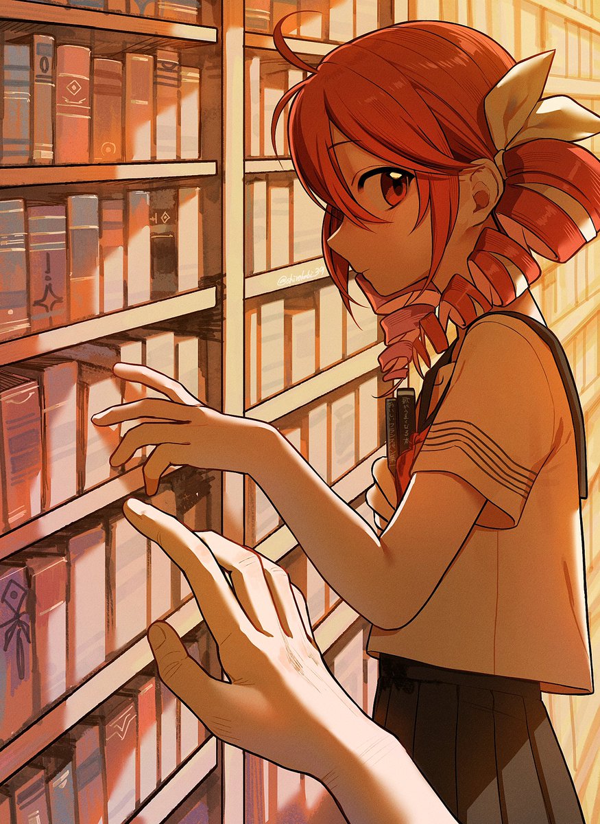 shirokabi_39's tweet photo. 図書館📕📖   #重音テト https://t.co/F2mxU1Tb7J