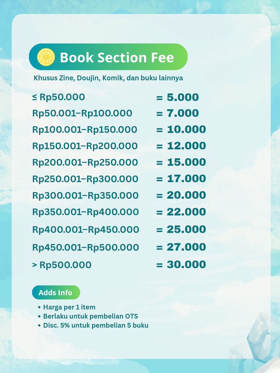 adathyaa_'s tweet photo. Open Jastip #Comipara7

📍JEC, Yogyakarta
✅ Pickup &amp; OTS 
🚚 Depok: Manual/🍊

Book slot &amp; tanya:
via DM / kontak di post bawah ini

Utk fee jastip buku, mengikuti yg terbaru ini yaa. Fee pickup &amp; ots masih sama

#cmpr7 #comipara7 #jastip #jastipevent #JastipComipara #adajastip https://t.co/0aCZxvk8VI