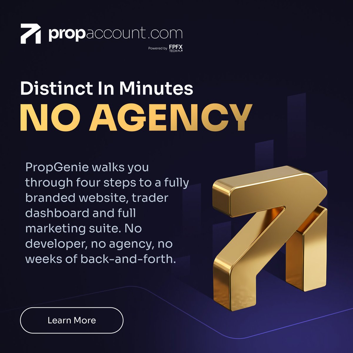 PropAccountWL's tweet photo. Branding and marketing used to be the slowest part of launching a prop firm. PropGenie does both in minutes:
🔹Branding Studio
🔹Web Builder
🔹Dashboard Builder
🔹Marketing Tool

No developer, no agency, no weeks of back-and-forth.

Your firm deserves its own look. Learn more at https://t.co/TxhDiHNH1p.