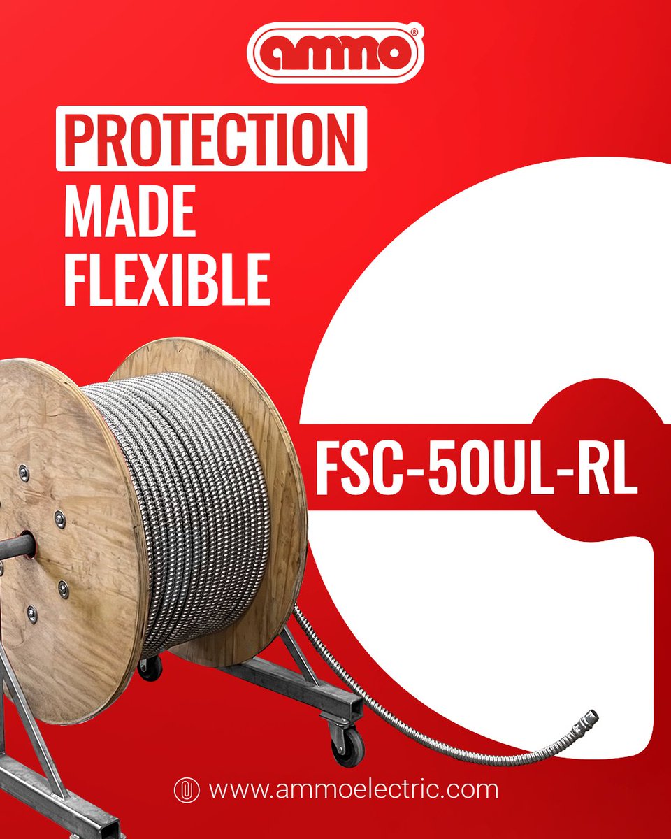 ammo_electric's tweet photo. Protection where you need it. The Flexible Steel Conduit Reel protects wiring in offices, data centers, lighting systems, machinery, and suspended ceilings — flexible steel, built for overhead installations.
#AmmoInternational #FlexibleConduit #SteelConduit #WireProtection https://t.co/6Fa9KOqajZ
