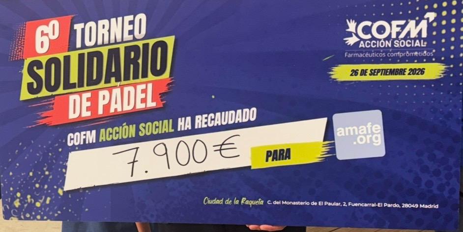 capital_far's tweet photo. 🎾 Solidaridad, deporte y farmacia volvieron a darse cita en Madrid.
La 6.ª edición del Torneo Solidario de Pádel del @COFMadrid y @Amafesemueve  reunió a cerca de 140 jugadores y recaudó 7.900 € para el proyecto Farmacias que acompañan: https://t.co/xJYj1XocWV https://t.co/ku91sJ56Aw