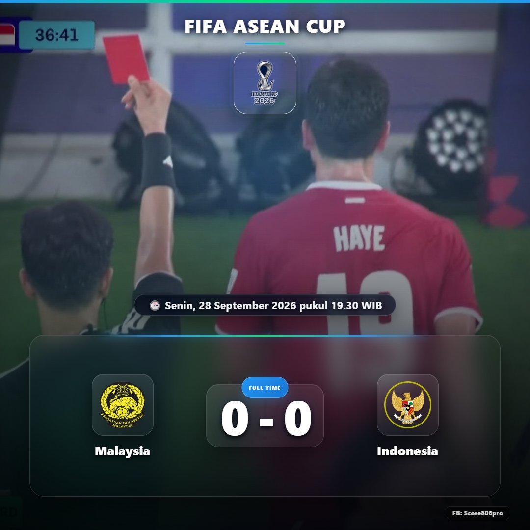 Tigoals's tweet photo. ๐ข FULL TIME
โฝ Malaysia 0 - 0 Indonesia
๐ FIFA ASEAN Cup
๐ Senin, 28 September 2026 pukul 19.30 WIB
Follow:
Facebook: Score808pro
#score808pro
#fulltime
#livescore
#hasilpertandingan
#tigoals https://t.co/s8gGu74lcm
