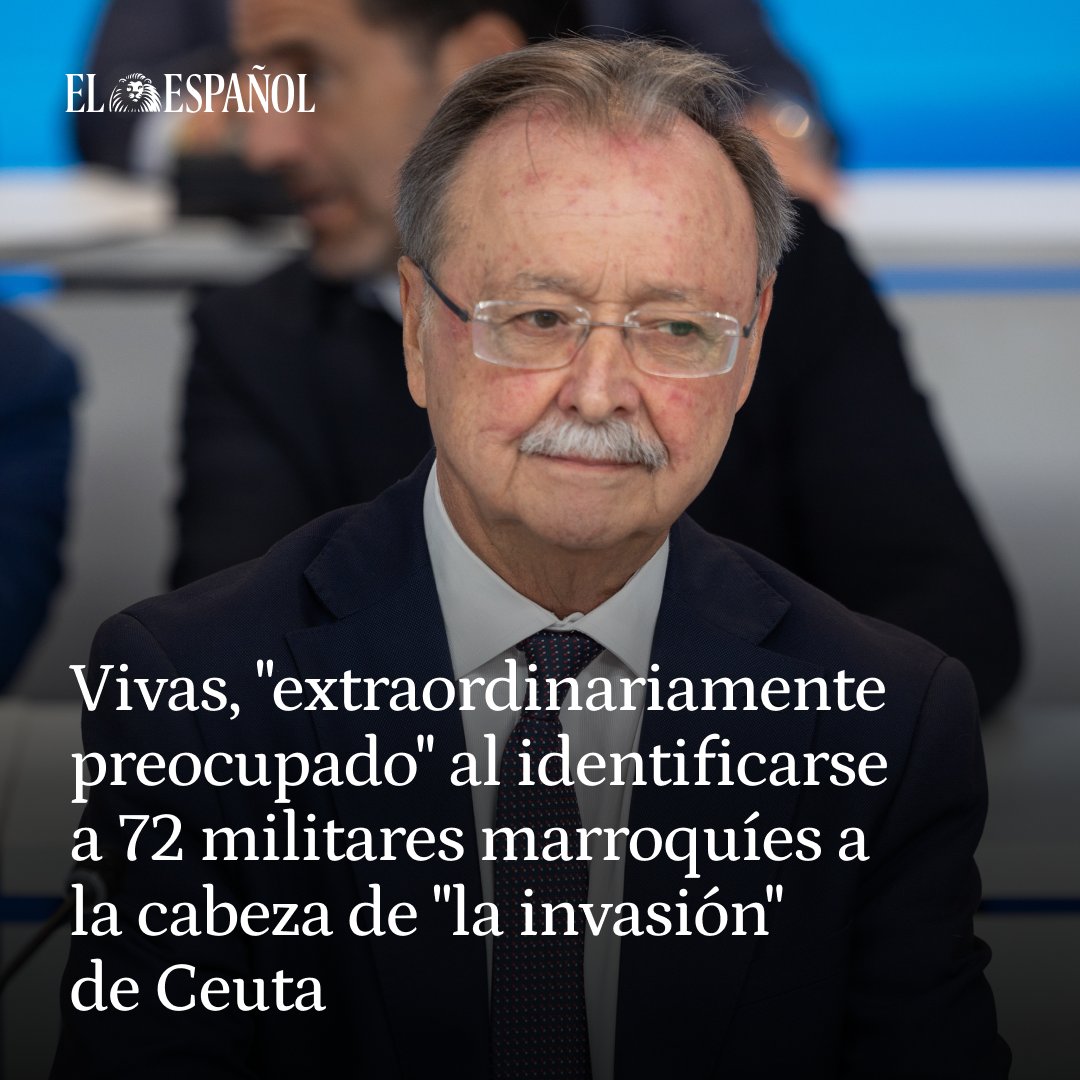elespanolcom's tweet photo. 🔴 Juan Jesús Vivas se ha mostrado "extraordinariamente preocupado" ante la información de EL ESPAÑOL que revela la identificación de 72 militares marroquíes entre quienes cruzaron a la ciudad durante el asalto masiva de finales de julio 

📲 https://t.co/hE2ebhopSx https://t.co/ngaezpkuHp