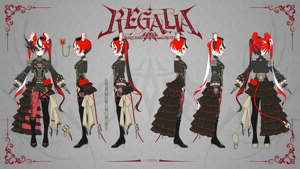 MikaPikaZo's tweet photo. Hakos Baelz
1st LIVE『 REGALIA 』-COSTUME DESIGN
衣装デザイン原案も作らせていただきました。
娘の晴れ舞台を格好良く仕立て上げることが出来て幸せです！
#Baelz1stConcert https://t.co/4x62FqcB7Y