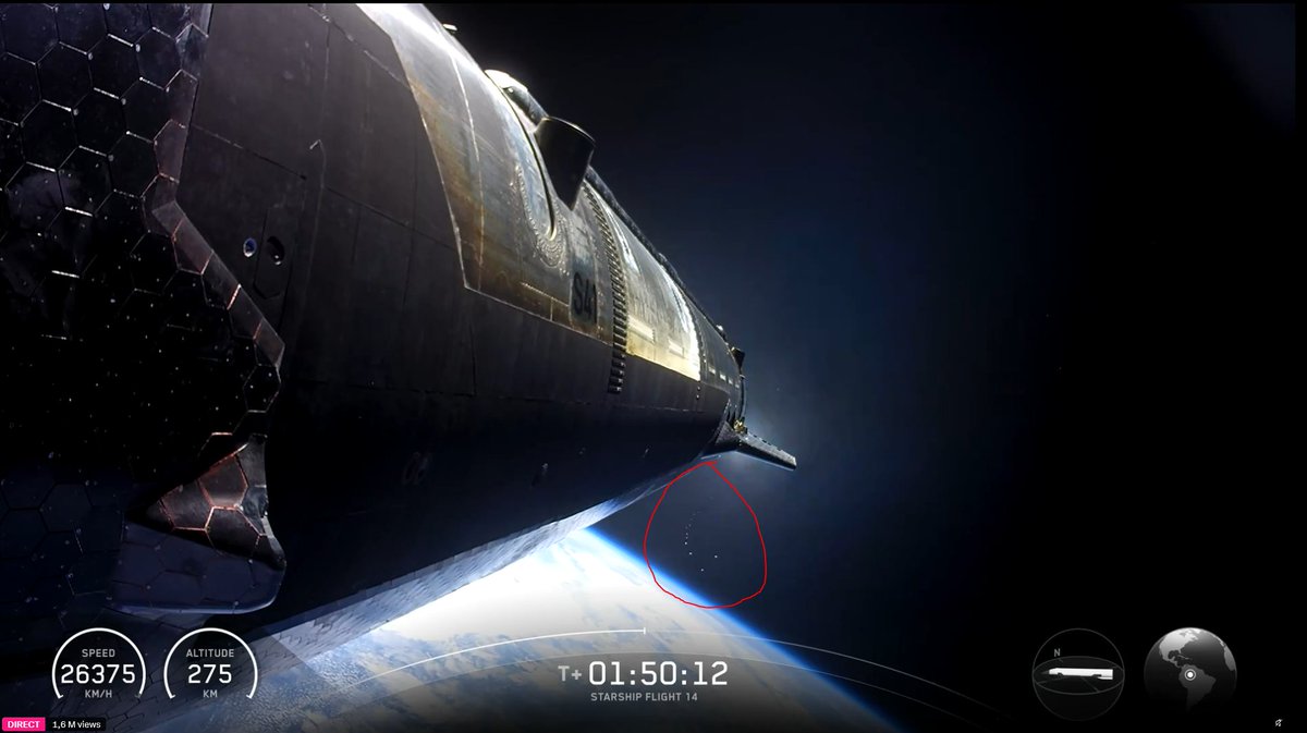 TechSpatiales's tweet photo. Le train de Starlink V3 qui suivent le Starship sur son orbite.
Chacun de ces bébés pèse 1,9 tonnes, au total Starship a envoyé 50t sur orbite aujourd'hui. Il rejoint SLS, la Navette Spatiale, Saturn V et Energia au palmarès des "lanceurs ayant envoyé 50t en LEO". https://t.co/HSG0qYz4Ri