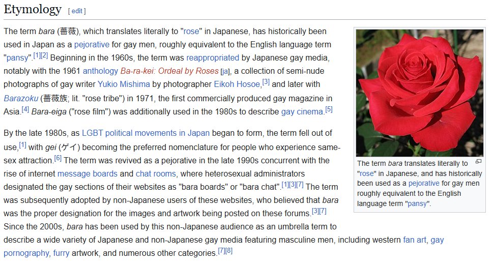 Takejizaiten's tweet photo. People need to start reading into the meaning &amp; definition of Bara, a lot of folks are so willfully ignorant while contributing to the bastardization and heterofication of a term with a story of survival for Japanese gay culture.

Bara hasn't "evolved" you're just ignorant. https://t.co/LpSf7YSI8r