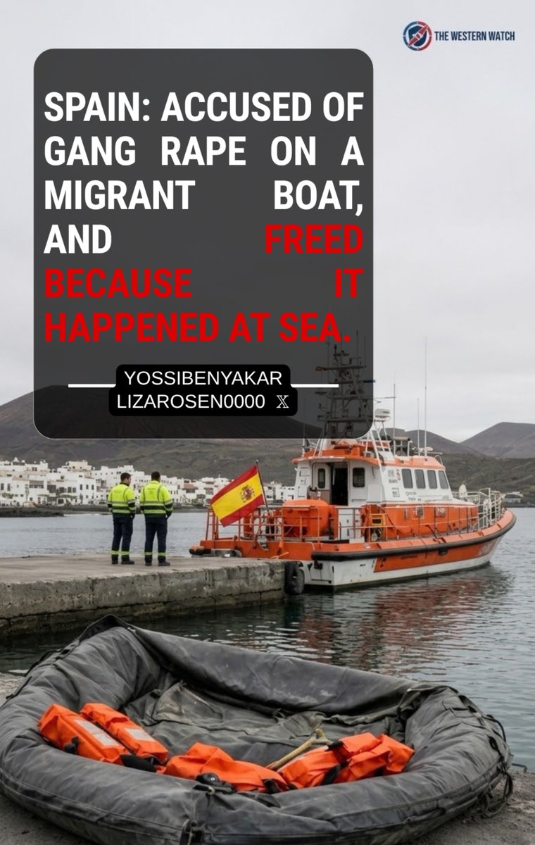 YossiBenYakar's tweet photo. Ceuta, Spain: Three men accused of gang-raping a woman on a migrant boat heading for Lanzarote have been set free, because Spanish prosecutors say the attack happened in international waters and Spain may not have the right to try them.

The woman, from Guinea, told rescuers what happened as soon as the boat reached port. A man who was on the boat with them told police he saw it and agreed to testify. Three men aged 21, 25 and 30, two from Mali and one from Burkina Faso, were arrested and sent to jail. Two days later a court let them walk out.

So Spain rescued them, brought them to its shore and gave them its protection, and now says it can't judge what they're accused of doing on the way.

A woman says she was raped, there's a witness, and the men are walking free in Europe. Something is very wrong with this system in Europe. Time to wake up!