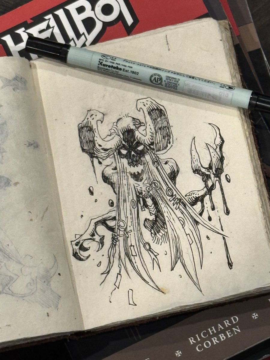 TrentKaniuga's tweet photo. Today I discovered that you simply cannot use an eraser on hand made paper. The ink comes off on little fibers of paper. So I’m going straight to ink. https://t.co/EDc5Y6wJTM