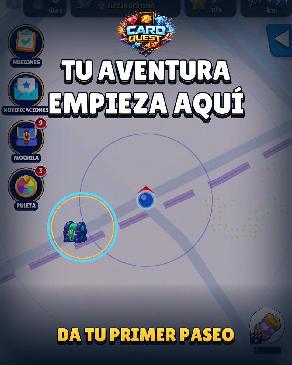 CardQuest_Game's tweet photo. Tu aventura empieza con un paseo. 👣🗺️

Localiza un cofre, camina hasta él y descubre sus recompensas. 🪙⭐🎴

¿Cuál ha sido tu primera carta? ¡Compártela con nosotros!

#CardQuest #CaminaYExplora #ColeccionaCartas https://t.co/0fg3oWV1dQ