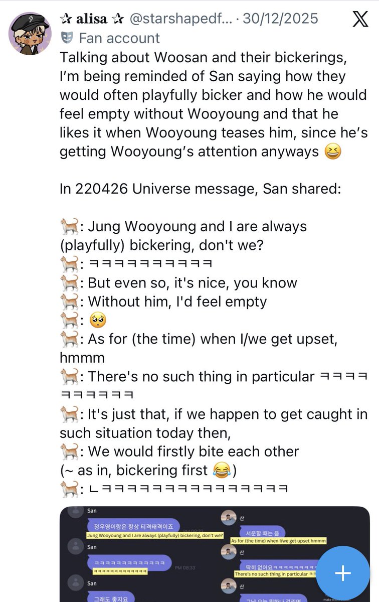 moonshapedfluff's tweet photo. It honestly gets to a point :( Just how many times he has to keep on mentioning about it…. Just how easy it is for some people to forget that they’re so so close with each other and how they’ve always expressed how much they mean to each other. Even if you can’t understand the nature of their relationship, the least you can do is simply respect them.

I’m proud of Wooyoung for speaking up 🫳🏻 I wish I could protect them from these people and such words 🥹