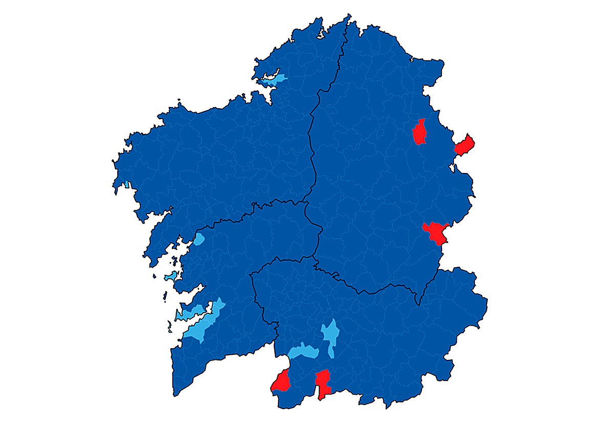 BorxaGC's tweet photo. Ridículo culpar a Ourense de que o PP goberne a Xunta... saco o mapiña das últimas eleccións galegas, para dicir que se boa parte do país votara coma os concellos da Ría de Vigo, Allariz, Verea, Vilar de Santos, Catoira, O Grove, Corcubión, Fene ou Mugardos, outro galo cantaría https://t.co/sIkORGA4A4