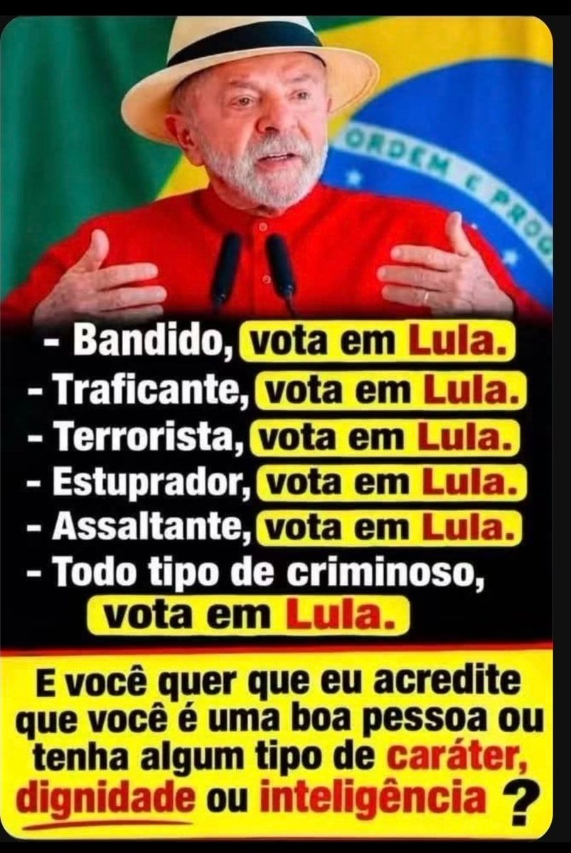 salatielmarques's tweet photo. O @LulaOficial é uma desgraça https://t.co/iu8TSfXmmU