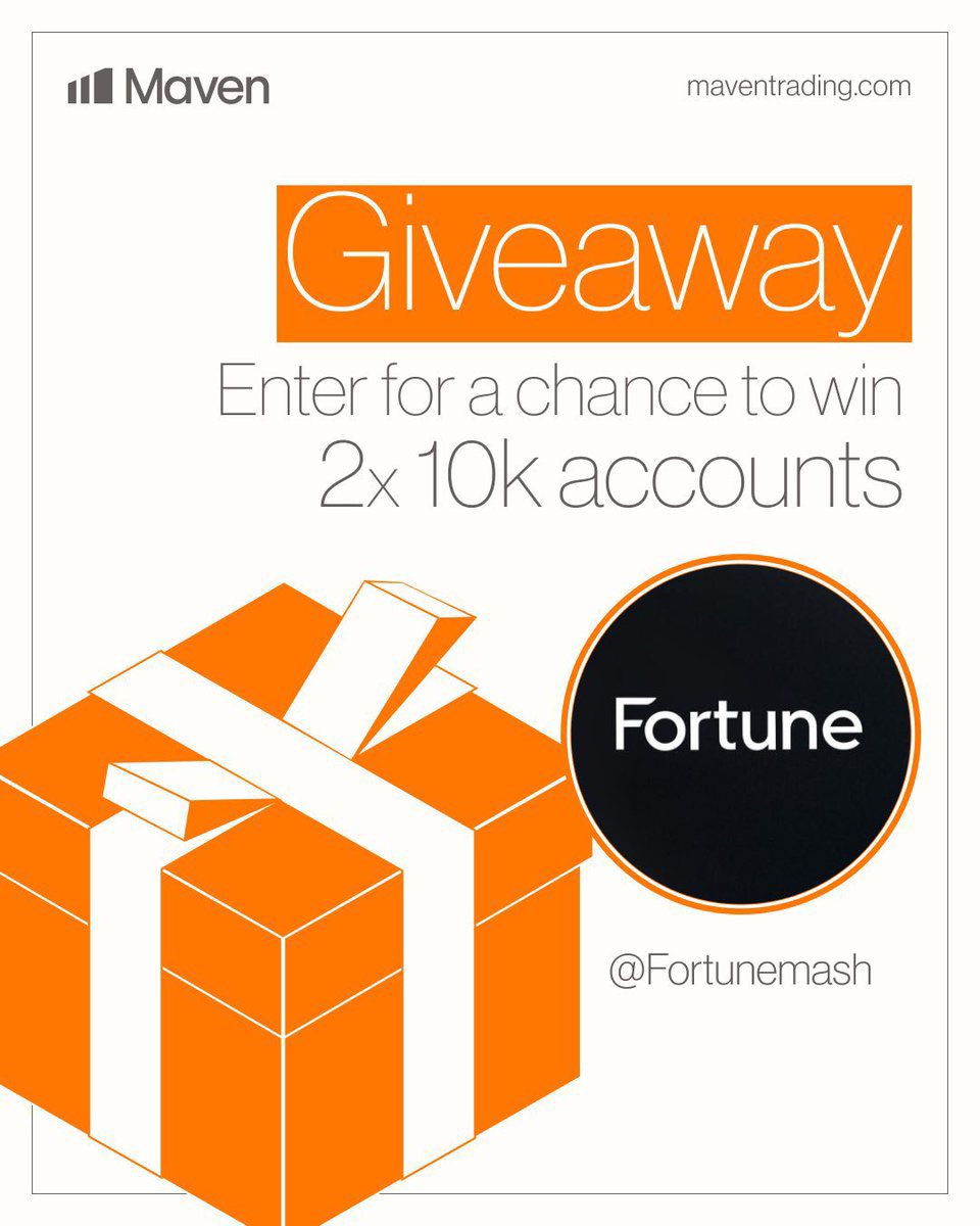 Fortunemash's tweet photo. GIVEAWAY TIME ! 🧡2x $10k Challenge Accounts from MAVEN 

How to enter: 🟧

1️⃣ Follow : @Maventrading , @Fortunemash 
2️⃣ Like and repost 
3️⃣ Tag 3 friends
4️⃣ Explore the plans https://t.co/gmD8baT4lt

Winners in 72hours . Goodluck 🧡 https://t.co/aBbi5MzaFj