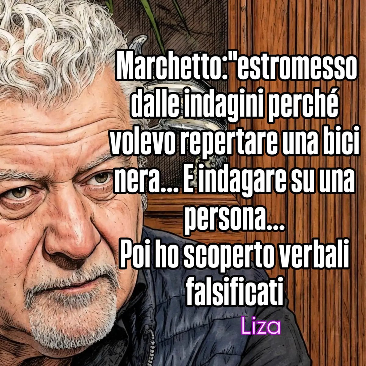 GiorgiaSalvagn1's tweet photo. lizavlogger
🔴Il maresciallo Marchetto a Storie Italiane, ha dichiarato:
«Sono stato estromesso dalle indagini del caso Garlasco perché avevo chiesto a Cassese di repertare la bicicletta nera da donna della famiglia Cappa (menzionata in un verbale da Stefania Cappa) e di indagare sulla zia di Chiara, Maria Rosa Poggi. Un negoziante, infatti, aveva riferito di averla vista in macchina intorno alle ore 8:00, mentre la donna aveva dichiarato di essere uscita di casa soltanto verso le 9:00. Inoltre, nei verbali era stata inserita una notizia falsa, ovvero che io avessi interrogato Alberto Stasi in un orario in cui, in realtà, mi trovavo ancora in autostrada».
🟥• La bicicletta delle cugine Cappa: Nei verbali d'indagine, Marchetto insisteva per sequestrare una bicicletta nera da donna di proprietà della famiglia delle cugine di Chiara (Paola e Stefania Cappa), un accertamento che secondo l'ex maresciallo fu bloccato.
🔺• L'orario dell'interrogatorio: Il riferimento all'autostrada riguarda la contestazione dei verbali ufficiali dell'epoca. Marchetto ha denunciato che gli fu attribuita la presenza a un primo formale scontro/interrogatorio con Stasi quando cronologicamente non era ancora fisicamente arrivato sul posto.

#garlasco #Marchetto
