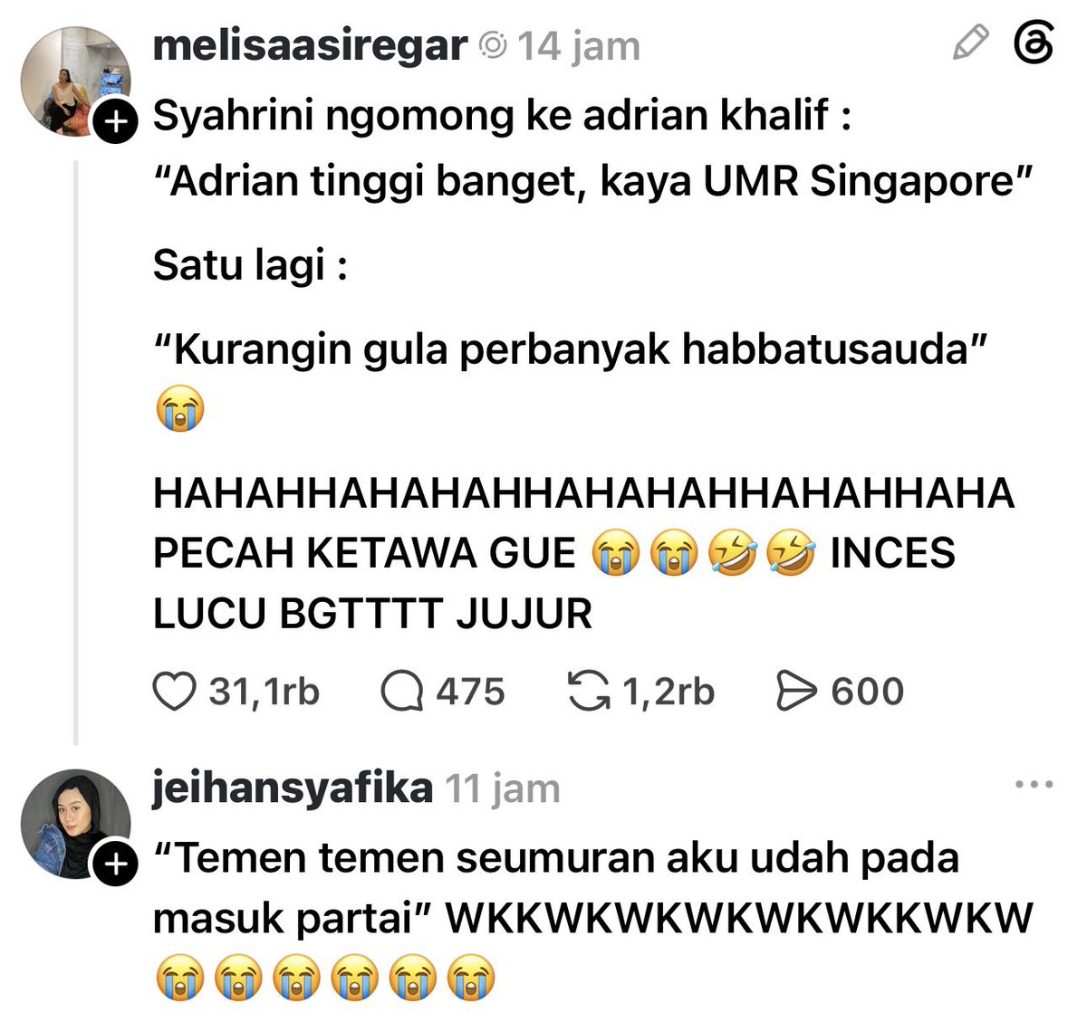 sosmedkeras's tweet photo. Hahaha https://t.co/zYz6ZXhpcz