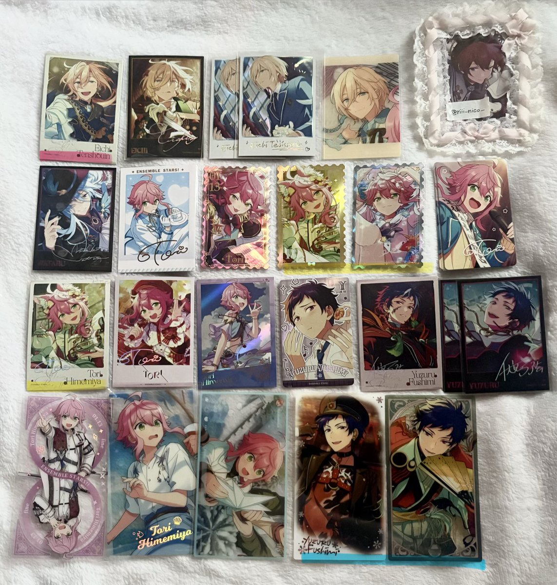 riii_nico_'s tweet photo. 【 交換 】 あんスタ 中国 韓国 花伴 クリアカード 星幻 招募 ポラロイド 写真カード 

譲① 英智 渉 桃李 弓弦 北斗 スバル 真 真緒 鉄虎 忍 翠 奏汰 千秋 一彩 藍良 巽 

⬇️ https://t.co/2j3E6OMPI1