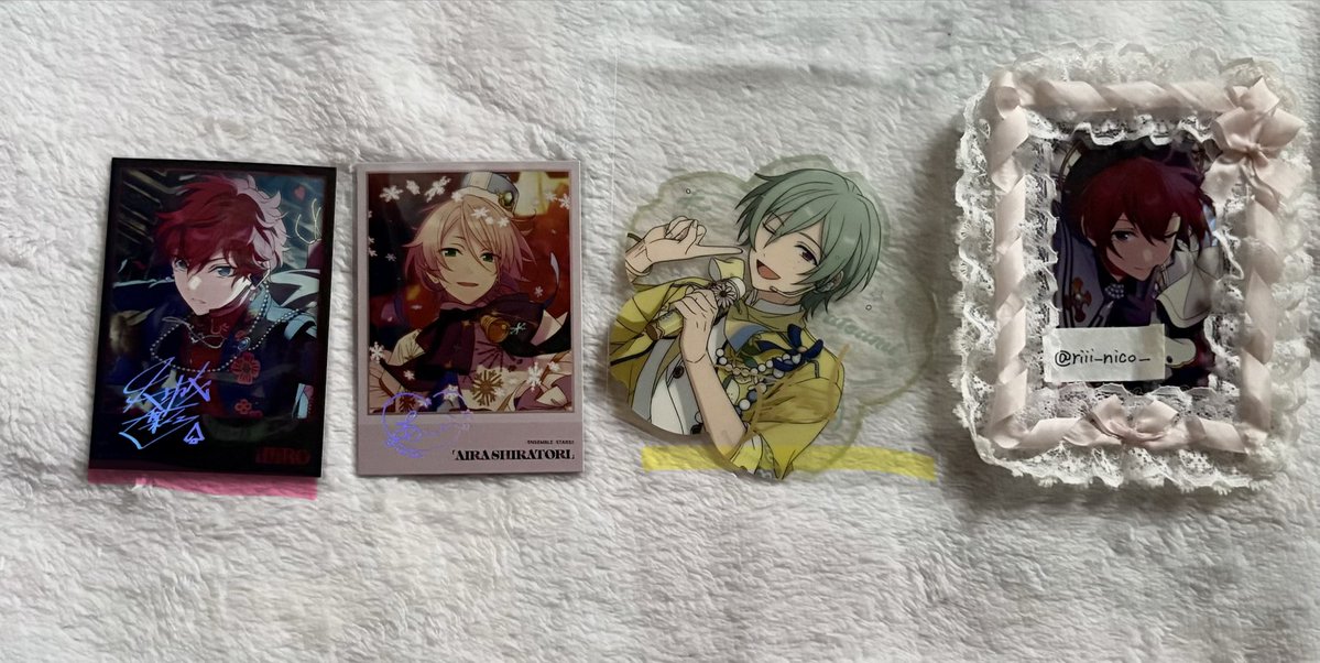 riii_nico_'s tweet photo. 【 交換 】 あんスタ 中国 韓国 花伴 クリアカード 星幻 招募 ポラロイド 写真カード 

譲① 英智 渉 桃李 弓弦 北斗 スバル 真 真緒 鉄虎 忍 翠 奏汰 千秋 一彩 藍良 巽 

⬇️ https://t.co/2j3E6OMPI1