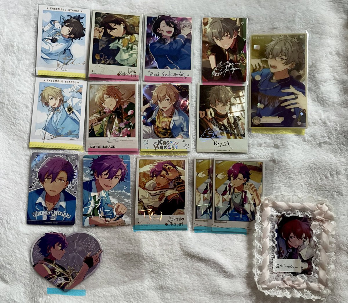 riii_nico_'s tweet photo. 【 交換 】 あんスタ 中国 韓国 花伴 クリアカード 星幻 招募 ポラロイド 写真カード 

譲③ 零 薫 晃牙 アドニス 敬人 紅郎 颯馬 友也 なずな 光 

⬇️ https://t.co/cDV3MtadG7