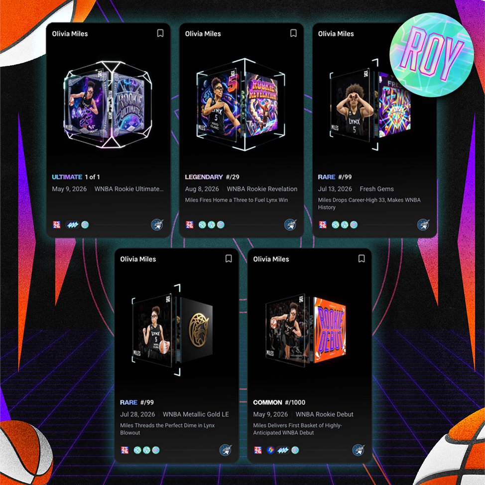 NBATopShot's tweet photo. Win an Olivia Miles Rookie Debut!

Following a historic rookie season, her Moments now carry the Rookie of the Year badge after she swept ALL 74 votes to become just the 6th unanimous winner in WNBA history.

📣 Repost and comment your TS to win https://t.co/ys7muEwWaw