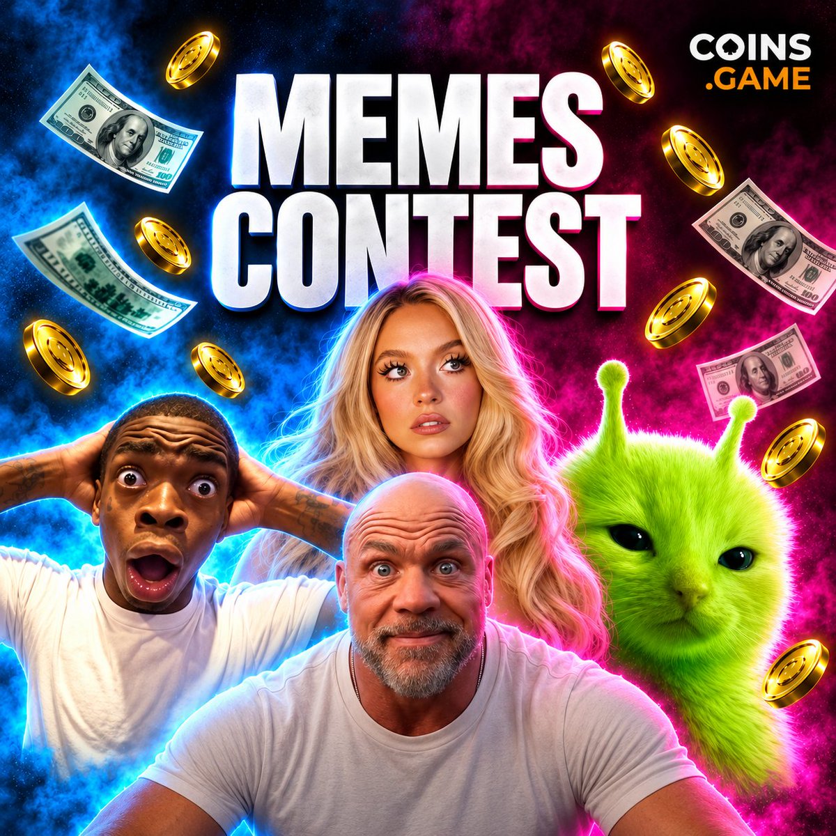 CoinsGame's tweet photo. MEME CONTEST: $50 BAG 👽  

This round’s theme:  "@CoinsGame MULTIVERSE"

The details: 
THE LOOT: $50 split among the best creators 
ENTRY TICKET: Repost this post 
DEADLINE: Wednesday, September 30  

⚠️ Original UGC will be judged higher. Cartoons, comics, videos, and creative edits have a much better chance of winning than recycled meme templates 

Drop your memes in the comments below!