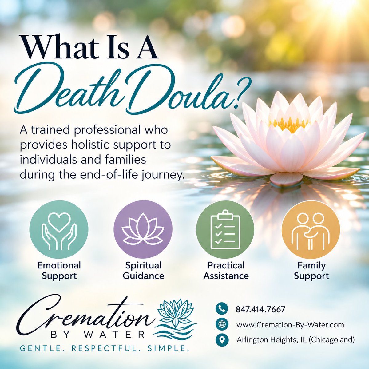 H2OCremation's tweet photo. #DeathDoula  #FamilySupport #EndOfLife #CremationByWater #ArlingtonHieghts #Chicagoland https://t.co/FSeUXdRs8Q
