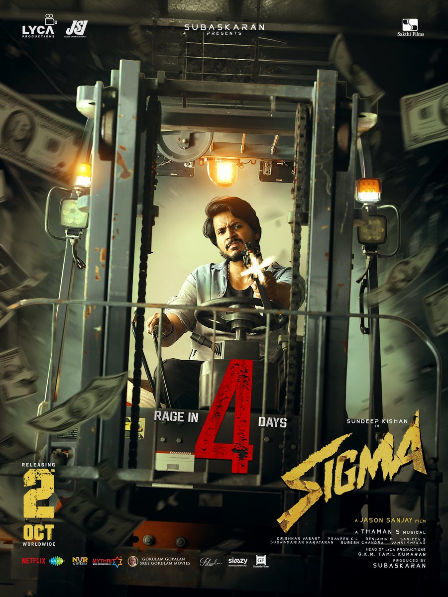 official_jsj's tweet photo. #Sigma is all set to light up the screens in just 4 days. 🔥 Get ready for an action-packed adventure. 🤩

#SigmaInCinemasOct2

 @LycaProductions #Subaskaran @gkmtamilkumaran @sundeepkishan @MusicThaman @fariaabdullah2 #RajuSundaram #SampathRaj @shivpanditt @follow_anbu @yogjapee https://t.co/dVsPlYxomp