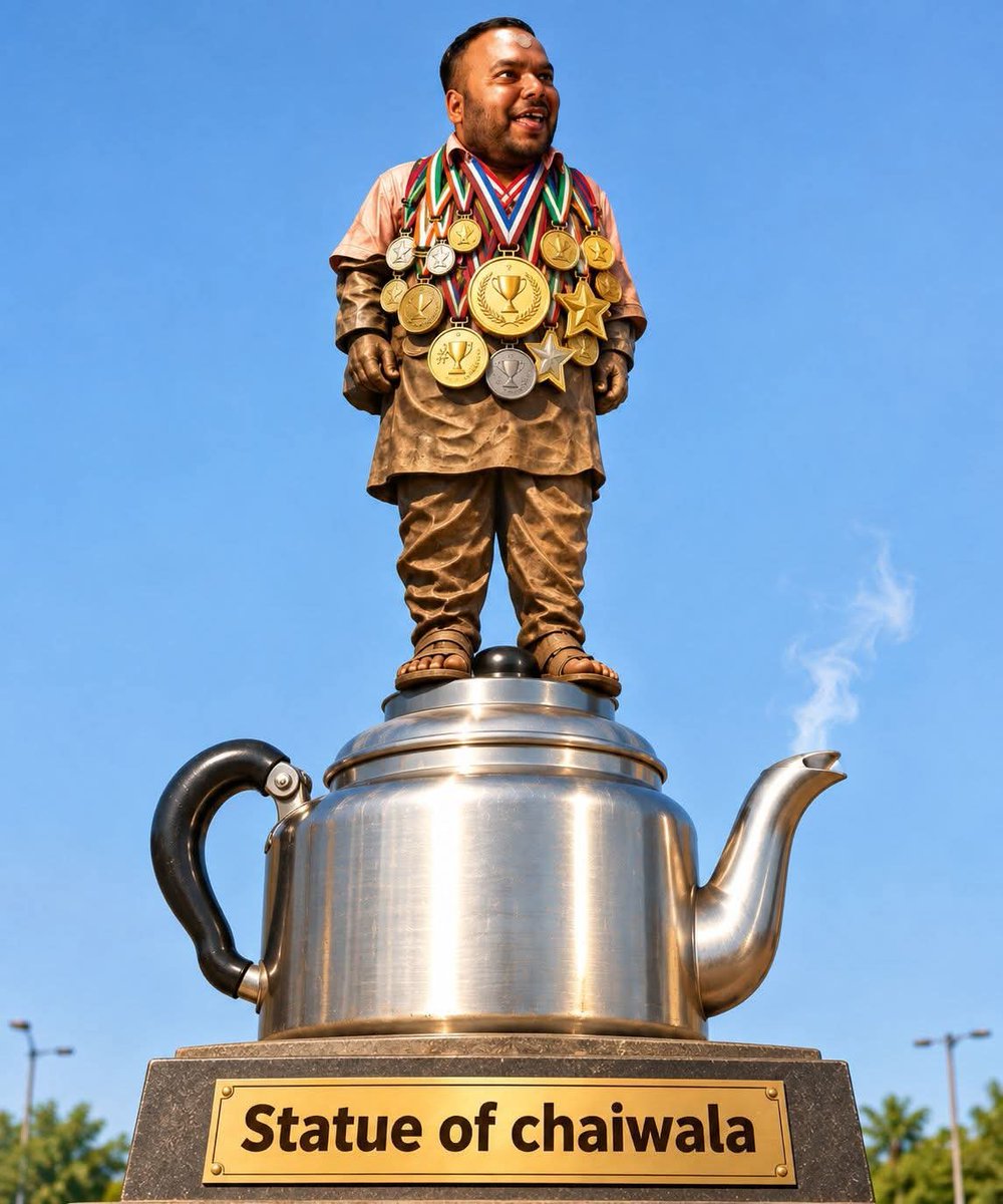 YadavAnkitX's tweet photo. @RahulGandhi ज्ञानू के अथक़ प्रयास को ध्यान में रखते हुये ,
सरकार ने ज्ञानू को "Statue of ChaiWala" देने के बारे में निर्णय लिया है! https://t.co/YzN2b4alS3