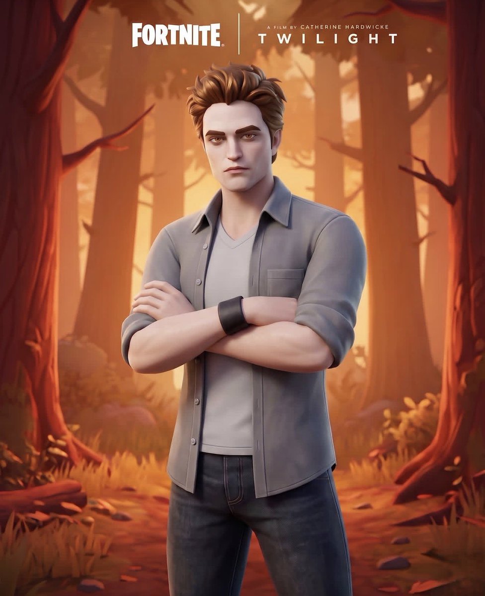 CBurmesther's tweet photo. Twilight is coming to Fortnite this Fortnitemares 🦇🌕 Twilight is finally coming to Fortnite for this upcoming Fortnitemares! The Twilight bundle set will include Edward Cullen and Bella Swan skins. https://t.co/auCX9WB4FH