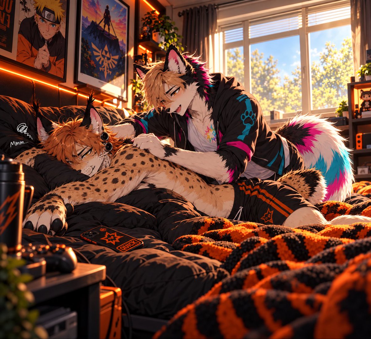 13Midnightjo's tweet photo. “But I Want Your Attention…” 🧡🐾🩵🩷
#Fursona #Furry #AIFurryArt https://t.co/LKHZ7dQ6Cg