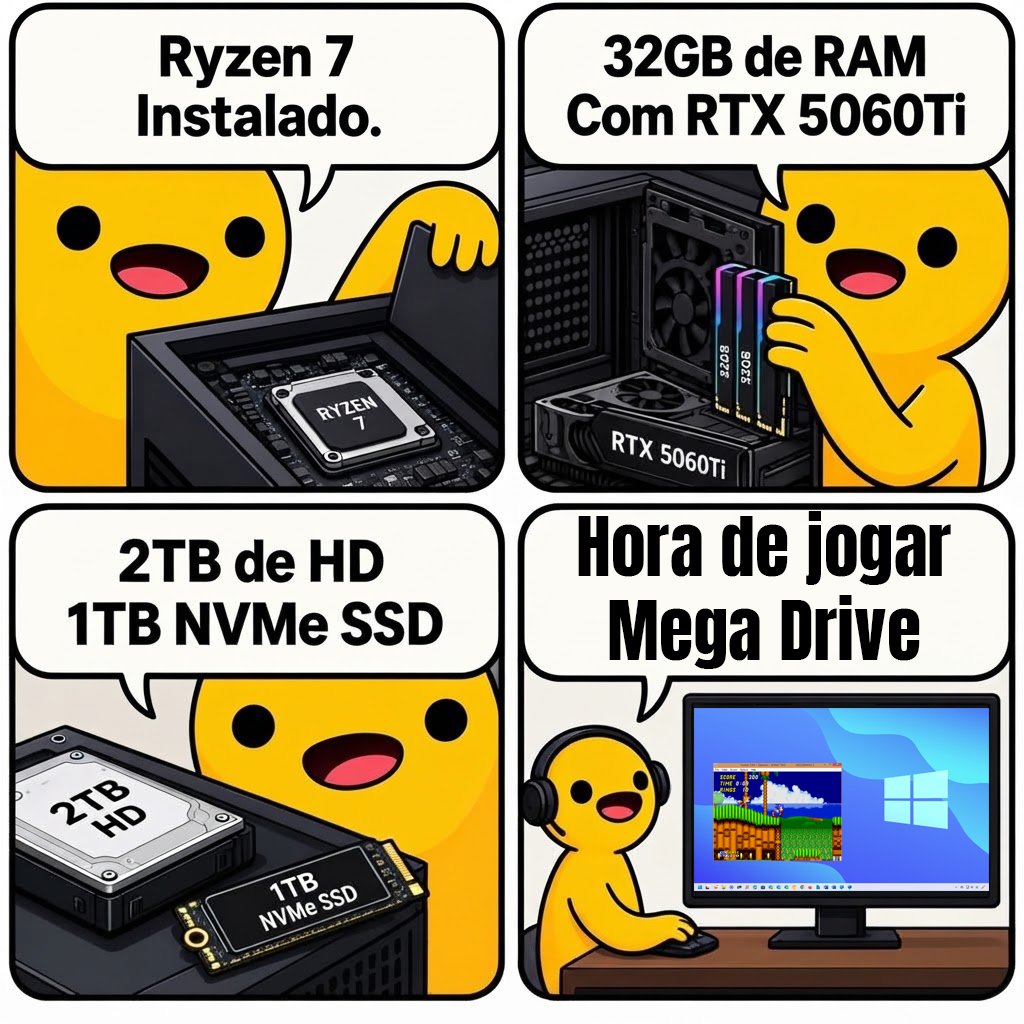 ComuDoMega's tweet photo. Minha máquina está pronta para emulação! https://t.co/5g6iKAOtvM