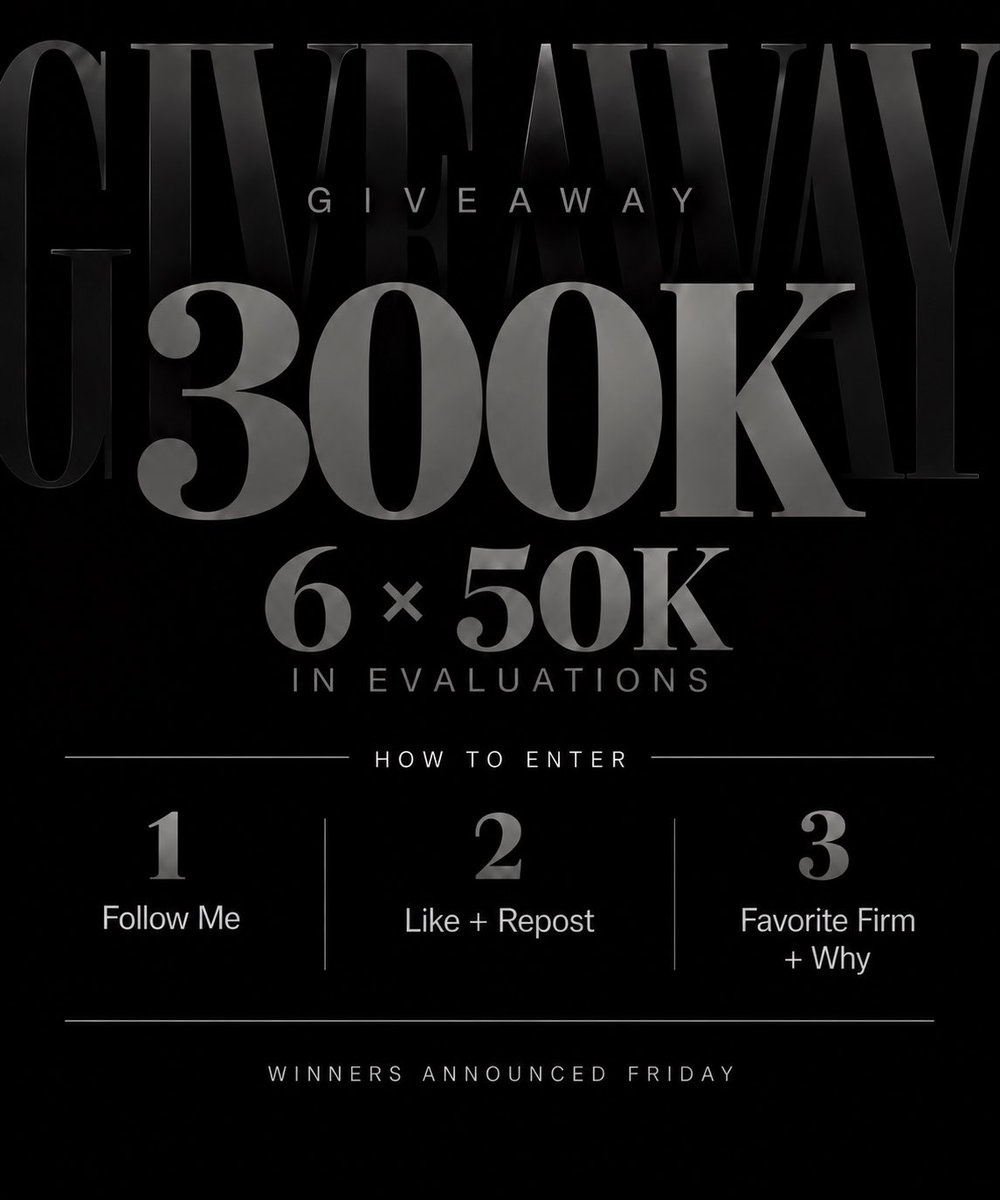 stefanytrades's tweet photo. We’re doing a late celebration of 3,000 followers!

I want to return the love and support you all give me, so I’m personally buying six individuals a standard 50K account on the platform of their choice.

How to enter: 

1. Follow me
2. Like + repost
3. Drop in the comments your favorite firm + why 

Good luck, everyone 🖤