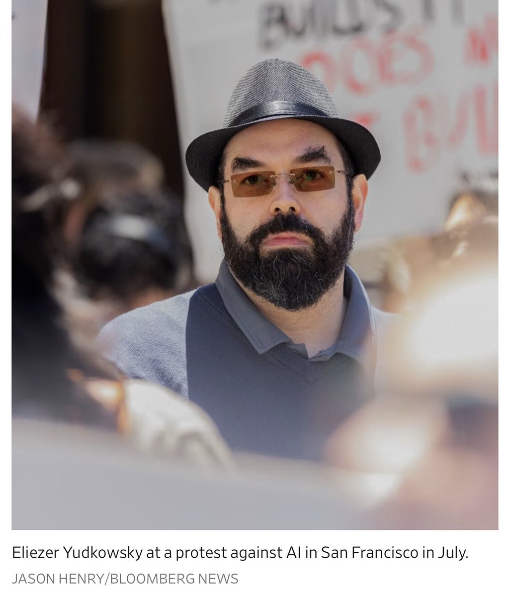 thefinnmckenty's tweet photo. Imagine a guy in a fedora and transition lenses, who’s also part of a “vegan rationalist polycule” in SF, starts breathlessly ranting to you about how AI is going to destroy humanity.

That’s literally what’s happening… act accordingly. https://t.co/5f89somZmw