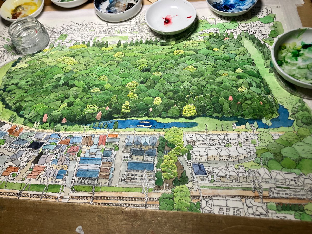 morinagayoh's tweet photo. 古墳アナログ絵〜。この時は普段使ってる字消し版を「モリナガ展」に貸し出してしまっていたので、新しく買った新型を使用しています。 https://t.co/MPruCtMkQP