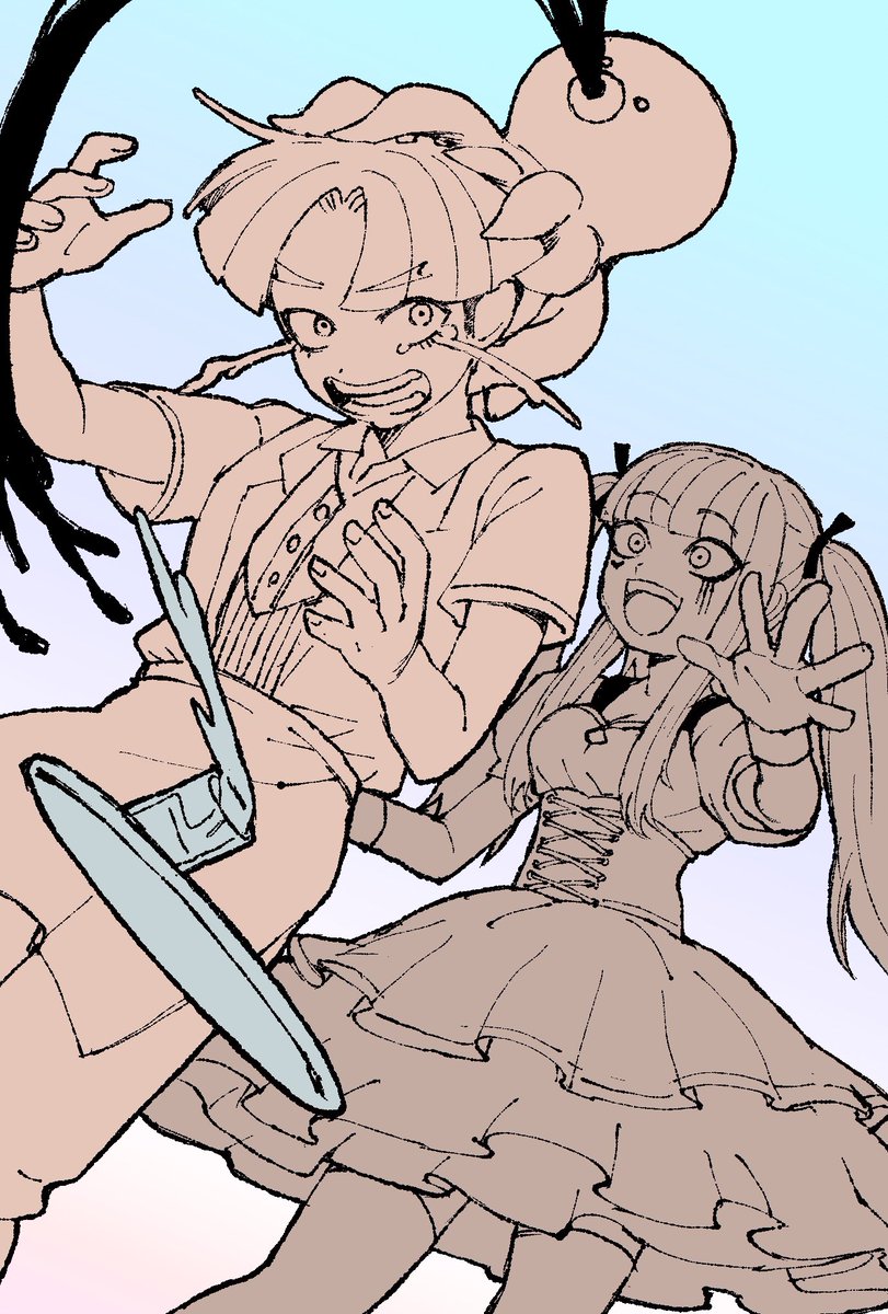 midorinohen's tweet photo. 描き途中で放置してるコンカフェ？で働く🍬と🧢
調理用のタコが逃げた🐙 https://t.co/p0g1bt045J