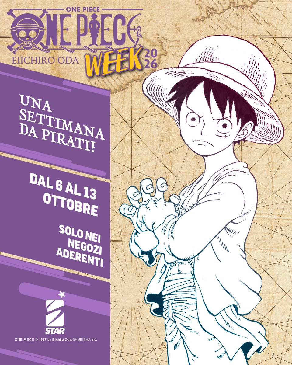 EdStarComics's tweet photo. Torna in fumetteria e libreria la ONE PIECE WEEK! La settimana dal 6 al 13 ottobre sarà dedicata al leggendario manga del maestro Eiichiro Oda e ci saranno delle bellissime sorprese per voi! 👉 https://t.co/sbl9CpkBx6 #starcomics #ilovemanga #onepiece https://t.co/ttNfU3sbP3
