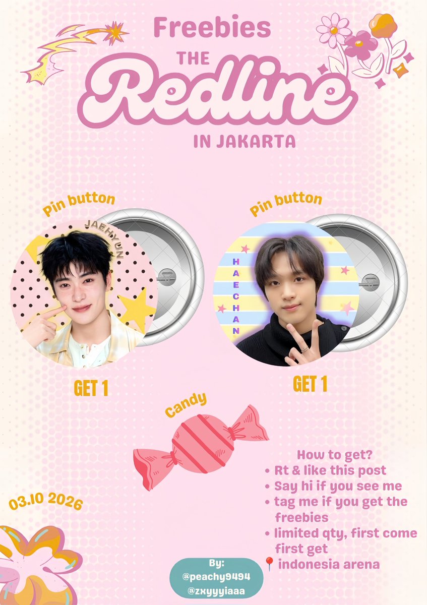 peachy9494's tweet photo. ❤️‍🔥 NCT 127: THE REDLINE IN JAKARTA

─ 𝜗𝜚.freebies by @peachy9494 &amp; @zxyyyiaaa

🗓️ 3 Oct 2026
📍Indonesia Arena

⋆˚࿔ How to Claim ⋆˚࿔
ʚɞ like &amp; rt are appreciate ♡
ʚɞ find me and say hi
ʚɞ kindly tag me if you get it

don’t sell or throw it
limited qty

 #THE_REDLINE_JAKARTA https://t.co/LNrBJ5cATX