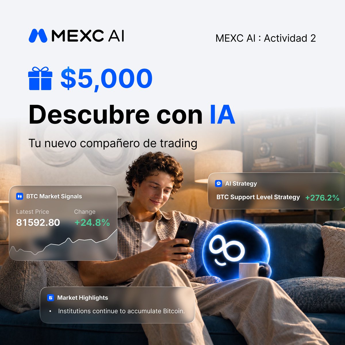 MEXCespanol's tweet photo. 🤖 ¡Descubre con MEXC AI!

🏆 2 ganadores × 50 USDT

🎯 Cómo participar:
1️⃣ Sigue a @MEXCespanol + Like 
2️⃣ Accede a MEXC AI desde el enlace: https://t.co/t437yZYFtF
3️⃣ Usa MEXC AI para descubrir una tendencia, una noticia o un insight del mercado.
Haz QT de este post, comparte una captura de tu experiencia o de tu descubrimiento más interesante y etiqueta a @MEXCespanol + #MEXCAI.
4️⃣ Completa el formulario: https://t.co/7kzf37CvJr

🍀 ¡Mucha suerte a todos!

⏰ Finaliza el 11 de octubre

#MEXC  #Tradingtakestwo