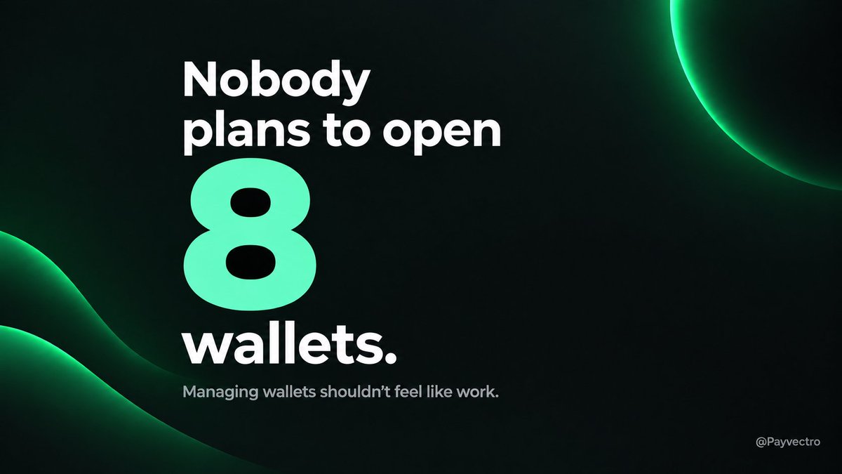 Payvectro's tweet photo. Nobody plans to open 8 wallets.

It just happens. One airdrop at a time.

Then one day you spend a Sunday finding your own money. https://t.co/HvdkjLlM52