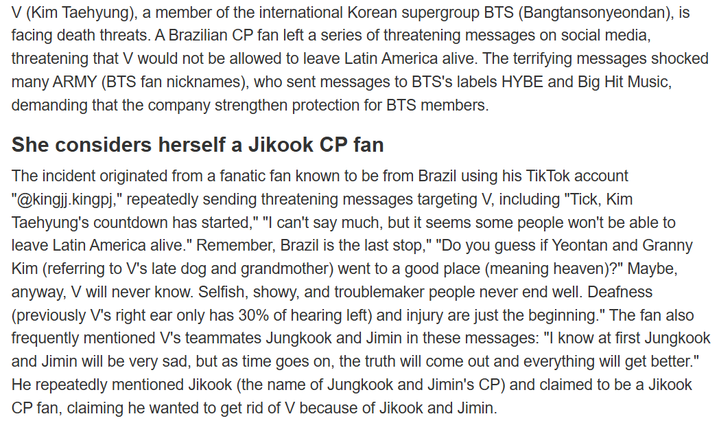 IconOfAnEraTae's tweet photo. Another media article about Taehyung receiving DTs from jikookers. 

PROTECT TAEHYUNG
PROTECT YOUR ARTIST
BIGHIT AND HYBE TAKE ACTION
#ProtectTaehyung #ProtectYourArtistV 

https://t.co/BkIuxU8K8n https://t.co/8WU8yhlqrS