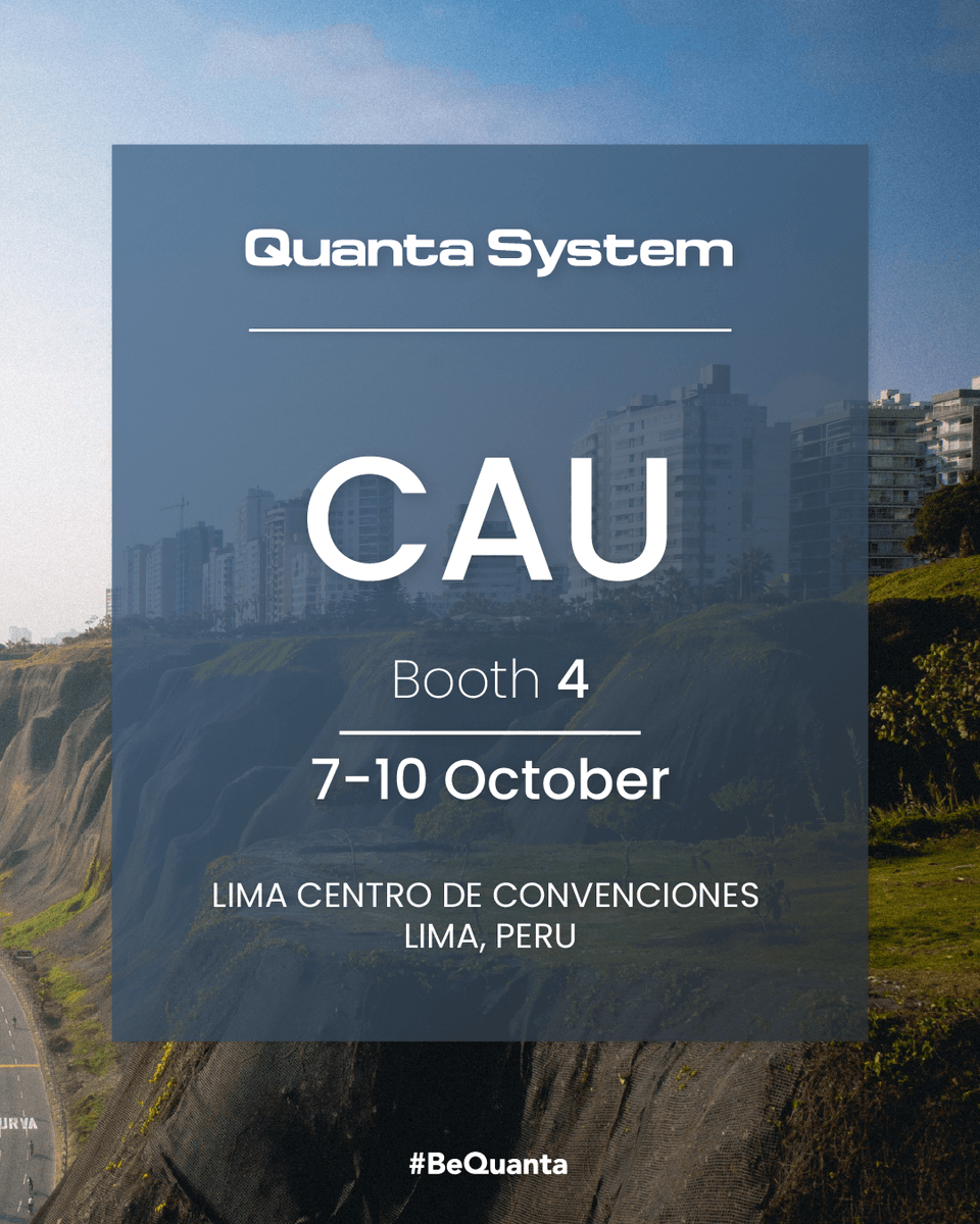 quanta_system's tweet photo. Lima, here we come! 🇵🇪
We’re getting ready for #CAU2026, the XXXVI Congreso de la Confederación Americana de Urología.

Visit #CasaQuanta at👇
🏡 Booth 4
📅 7–10 October
📍 Lima Centro de Convenciones

Don’t miss our scientific symposium 👉 “Stones and BPH: How new Laser Technologies can help?” featuring Dr. @PabloNContreras, Dr. @lfredosanchez and Dr. @dr_karian.

📅 9 October | 🕧 12:30 | 📍 Salón Lima

See you there! ❤️

#UrologyInnovation #QuantaSystem #BeQuanta