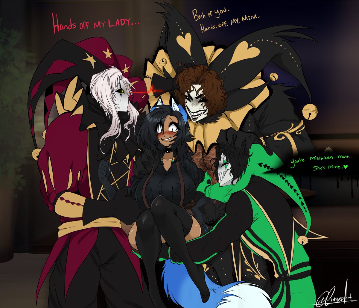 Sugar_PlumQueen's tweet photo. "help..me..?" (dont)
My bestie spoiled me for my bday..i love her so much ahhh TYSM!😭💙 
#thefreakcircus #loverstrophyjak #pierrotTFC #harlequinTFC #tfcoc 
Jak TFC and art belongs to @/CrimeszArt https://t.co/iCvnnY42wp