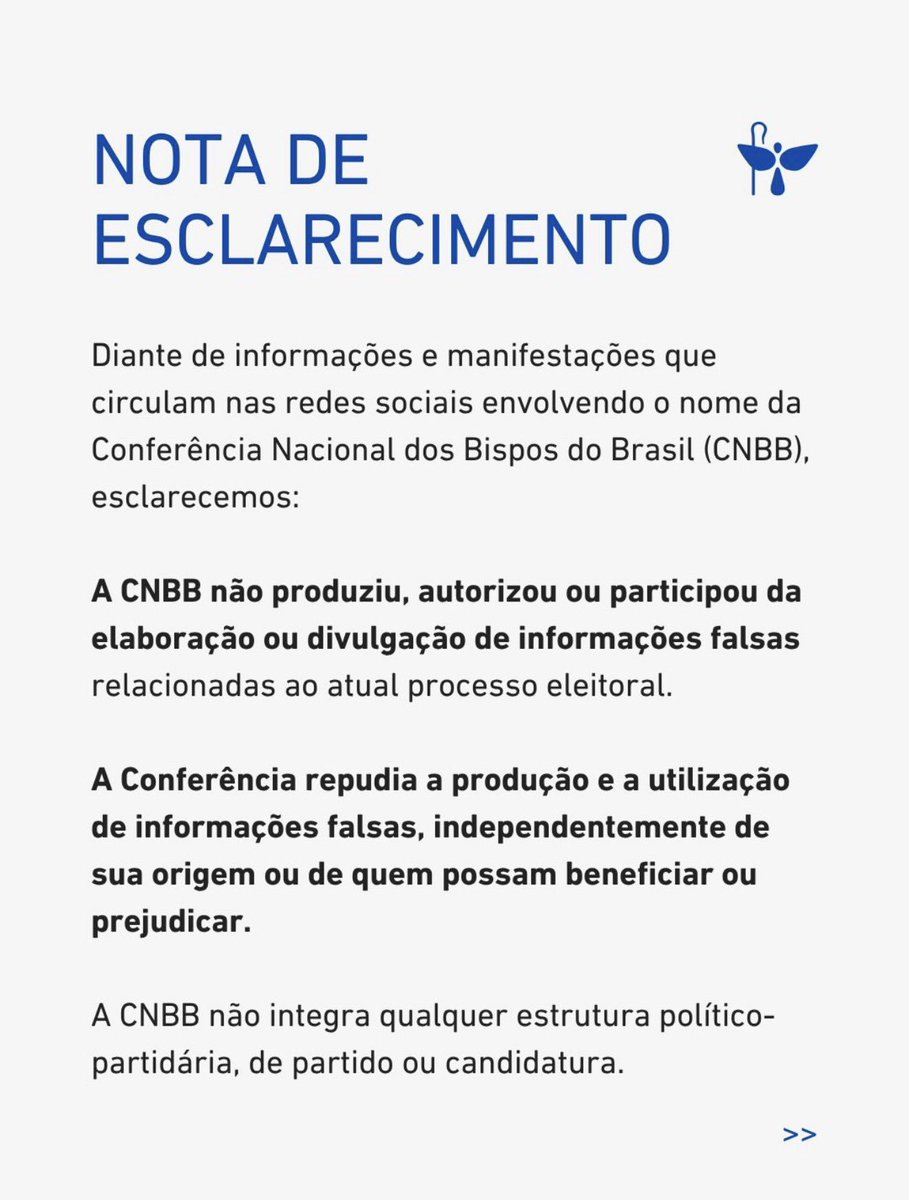 ferdeg_renasce's tweet photo. Aqui o Flávio Bolsonaro foi gênio!
Ao citar a CNBB, forçou a entidade a sair para se defender e ao mesmo tempo afirmar que não apoia nenhum lado politico e que a história sobre Nossa Senhora Aparecida era mentira da esquerda.
Nota da CNBB.... 👇 https://t.co/VwriRJ7lux