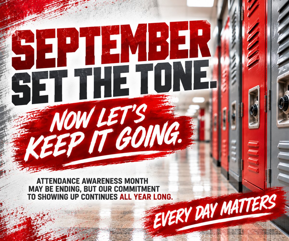 CantonSouthMS's tweet photo. September set the tone. Now let’s keep it going.

Attendance Awareness Month may be coming to an end, but our commitment to showing up, staying engaged, and making every day count continues all year long.

#EveryDayMatters #GoWildcats #AttendanceAwarenessMonth https://t.co/RO4zPcoqe3